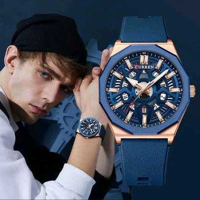 CURREN brand fashion casual silicone quartz men's watch image 2