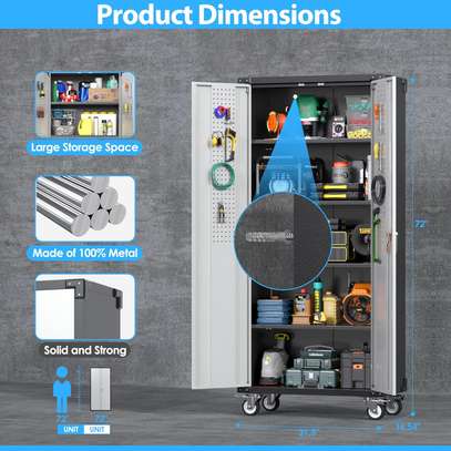 2-Door Metal Cabinet with Lockable Storage image 2