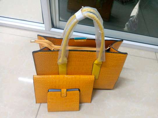 Mustard yellow handbags 3 in 1 image 2