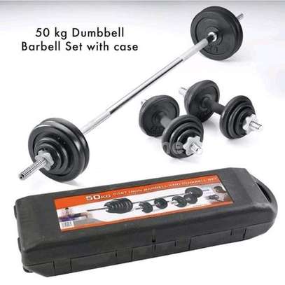50kgs Set Dumbbells with barbell and A Portable Case image 3