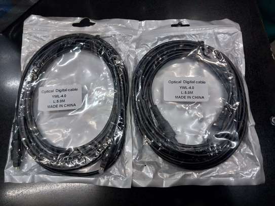 Optical Fiber Toslink Digital Audio Cable Male Black 5m image 2