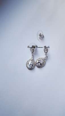 Tear Drop Style Silver Plated Earrings image 2
