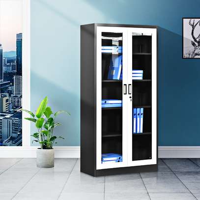 Office Cabinet : 2-Door Full Glass Filing Office Cabinet image 1