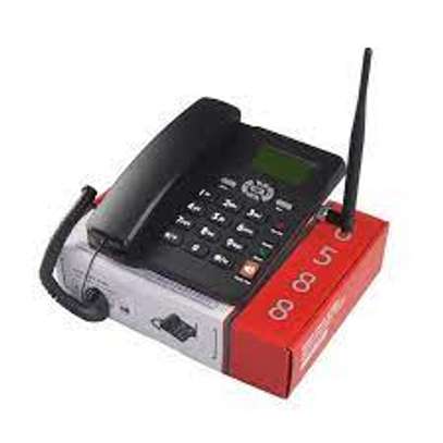 GSM Fixed Wireless Phone With SIM Card Slot - Black image 3