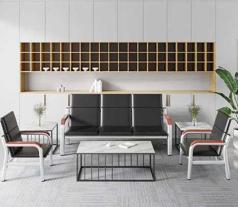 Office Sofa:  Steel Frame Padded Office Sofa image 1