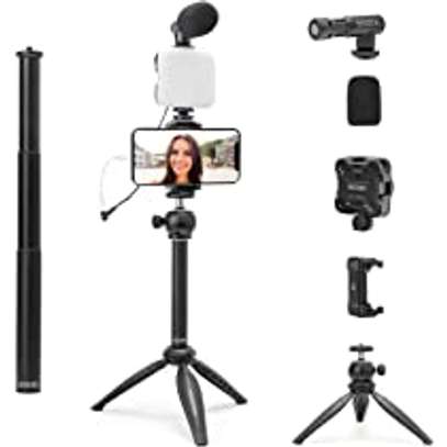 Generic Phone Vlog Video Kit With Height Adjustable Tripod image 1