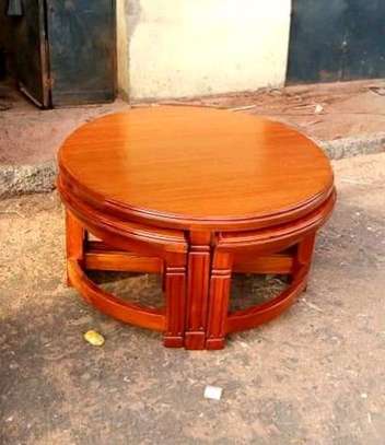 Coffee table with four stools image 1