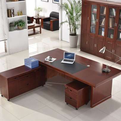 Office Desk; 180cm Red Mahogany Desk image 1