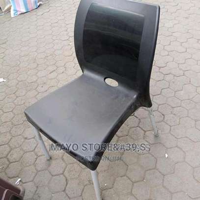 Stackable Plastic Chairs with Metallic Stands image 3