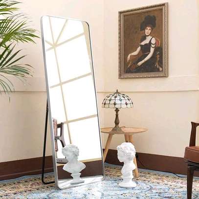 Unbreakable full length mirror with metallic frame image 1