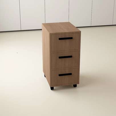 Mobile Wooden Filing Cabinet – 3 Drawers image 5