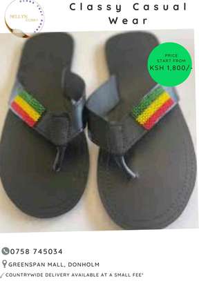 For the lovers of beaded and non beaded men leather sandals image 2