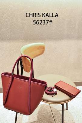 Chris Kalla 56237# White Tote Bag Black Handles image 1