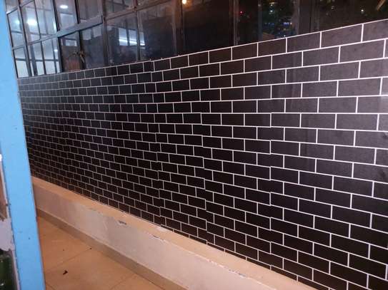 black and white brick  self adhesive wallpapers image 1