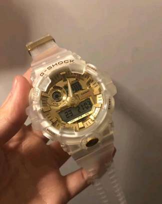 Clear Strap yellow gold face G-shock Watch image 1