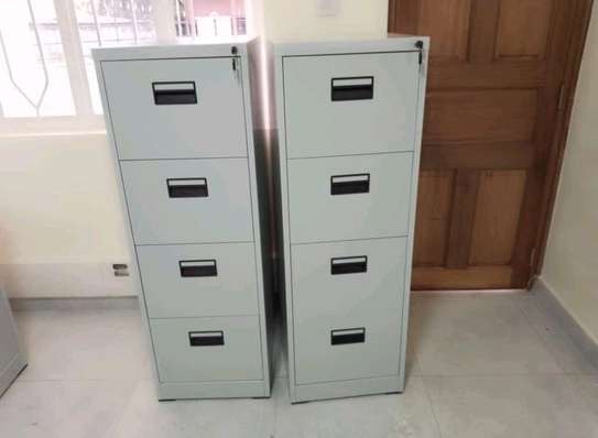 4-Drawer Metal Filing Cabinet Light Gray Lockable image 2