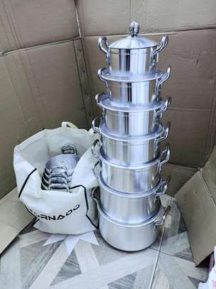 7pcs heavy duty sufuria with lids image 1