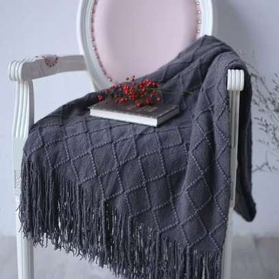 Soft Knitted Throw Blanketswith Tassel image 7