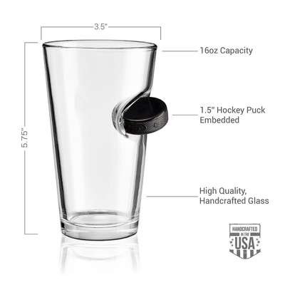 BenShot Hockey Puck Glasses - 16oz - Made in the USA image 3