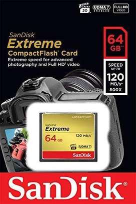 SanDisk 64GB Extreme Compact Flash Card 120MB/S image 1