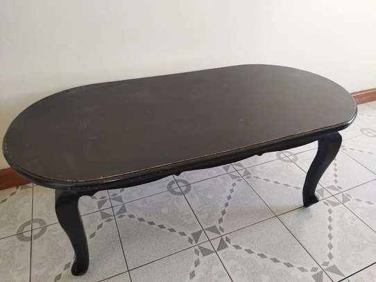 Black wooden Mahogany coffee table best for small Apartment image 2