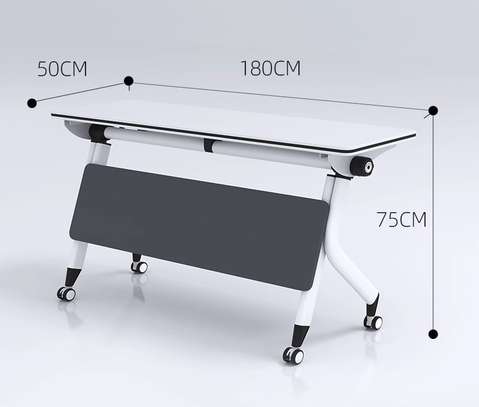 Modern Foldable Meetingtraining Table Mdf Wood Surface image 10