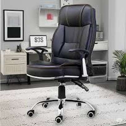 High Back Leather Adjustable Office Seat image 1