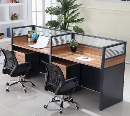 Office Workstation: 2-Way Straight Office Working Desk image 3