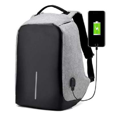 Anti Theft Backpack With USB-Charging-Grey image 1