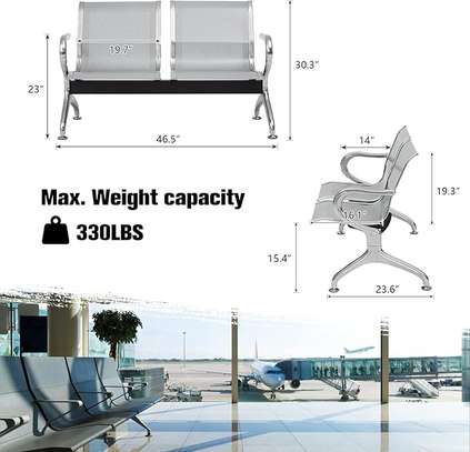 Metallic 2 Link Airport Bench image 3