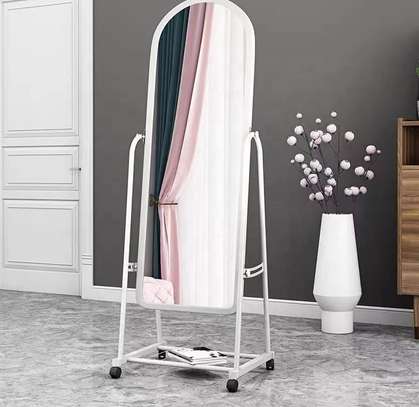 Metal Frame Swivel Dressing Mirror With Storage image 2
