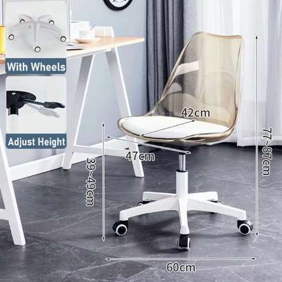 Classic Clear Swivel Eames Chair with Wheels image 3