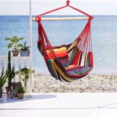 Patio Tree hanging Hammock seat with wooden bar image 3