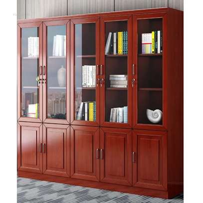 Office Cabinet: 3 Door Wooden Office Filing Red Doc Cabinet image 4