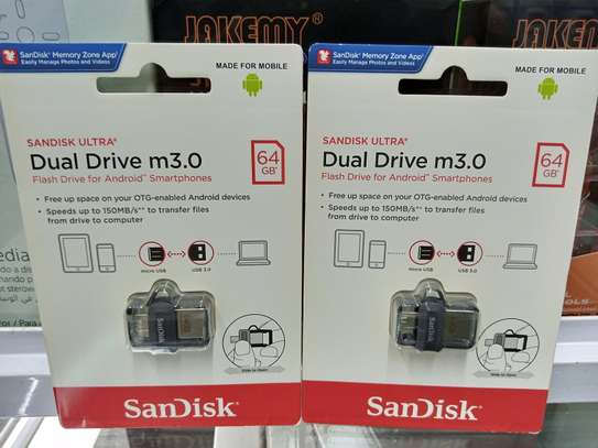 Sandisk OTG Ultra Dual Drive M3.0 - 64GB - Silver & Black image 2