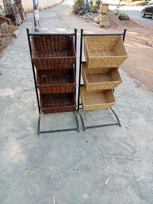 Wooden Stand with Baskets. image 1