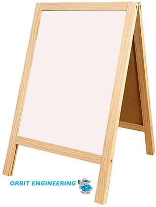 Wooden A frame double sided whiteboard image 1