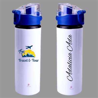750ml water bottles branded with your logo, photo, message or a name image 2