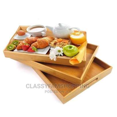 High Quality Multifunctional Bamboo Serving Trays image 2