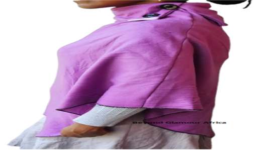 Ladies warm, cozy purple stylish and classic purple poncho image 3