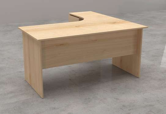 Office Desk :  L-Shaped Wooden Desk with Drawers image 6