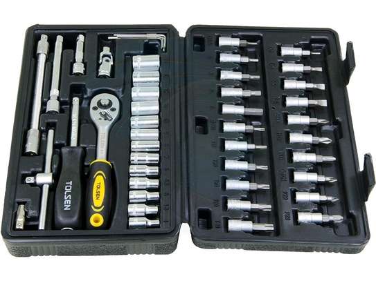 Tolsen 46PCs 1/4 Socket Set image 1