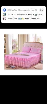 Pure cotton bed skirt bedsheets pillowcases image 1