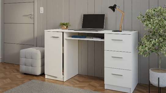 Office Desk; White Computer Home Study Desk image 3