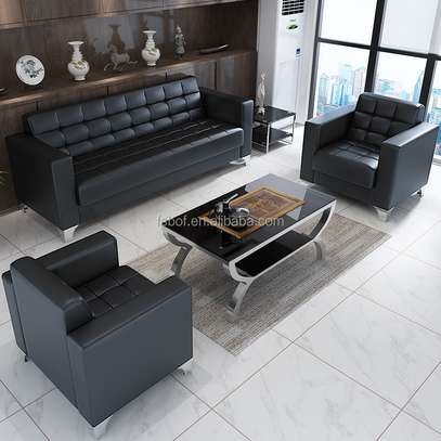 Modern 5-Seater Leather Couch for Office Spaces image 3