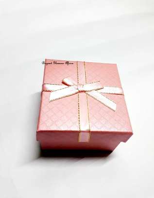 Pink cardboard gift box image 1