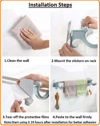 Double towel hanger with 2 hooks image 3