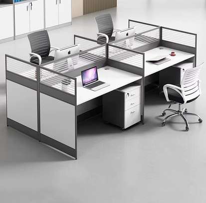 Premium 4-Person Modular Office Cluster image 1