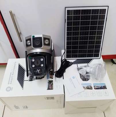V380 Dual Lens Solar 4G Simcard Outdoor Camera With Audio image 1