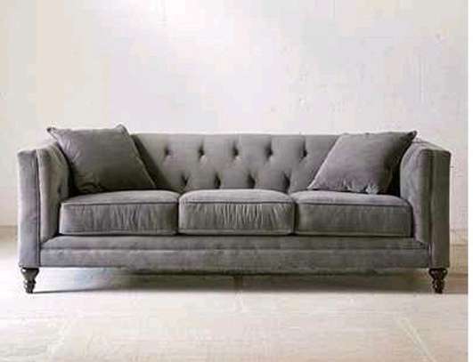 Modern grey three seater sofa image 1